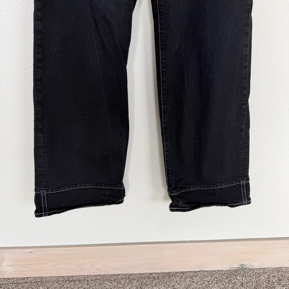 PAIGE Sasha Wide Leg Cuff Jeans Twilight Black Casual Boho Preppy Women’s 28 - Picture 4 of 13